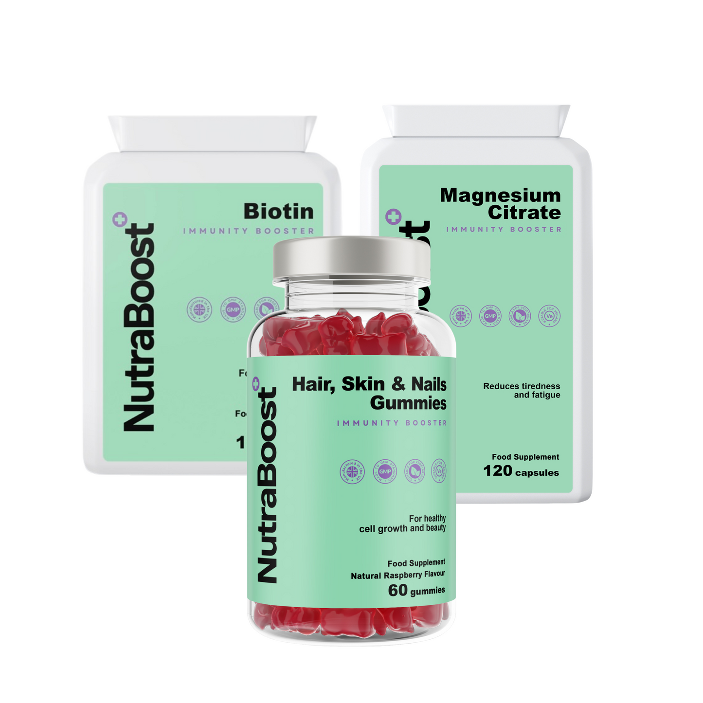 Healthy Hair Bundle - Magnesium, Hair, Skin and Nails Complex & Biotin