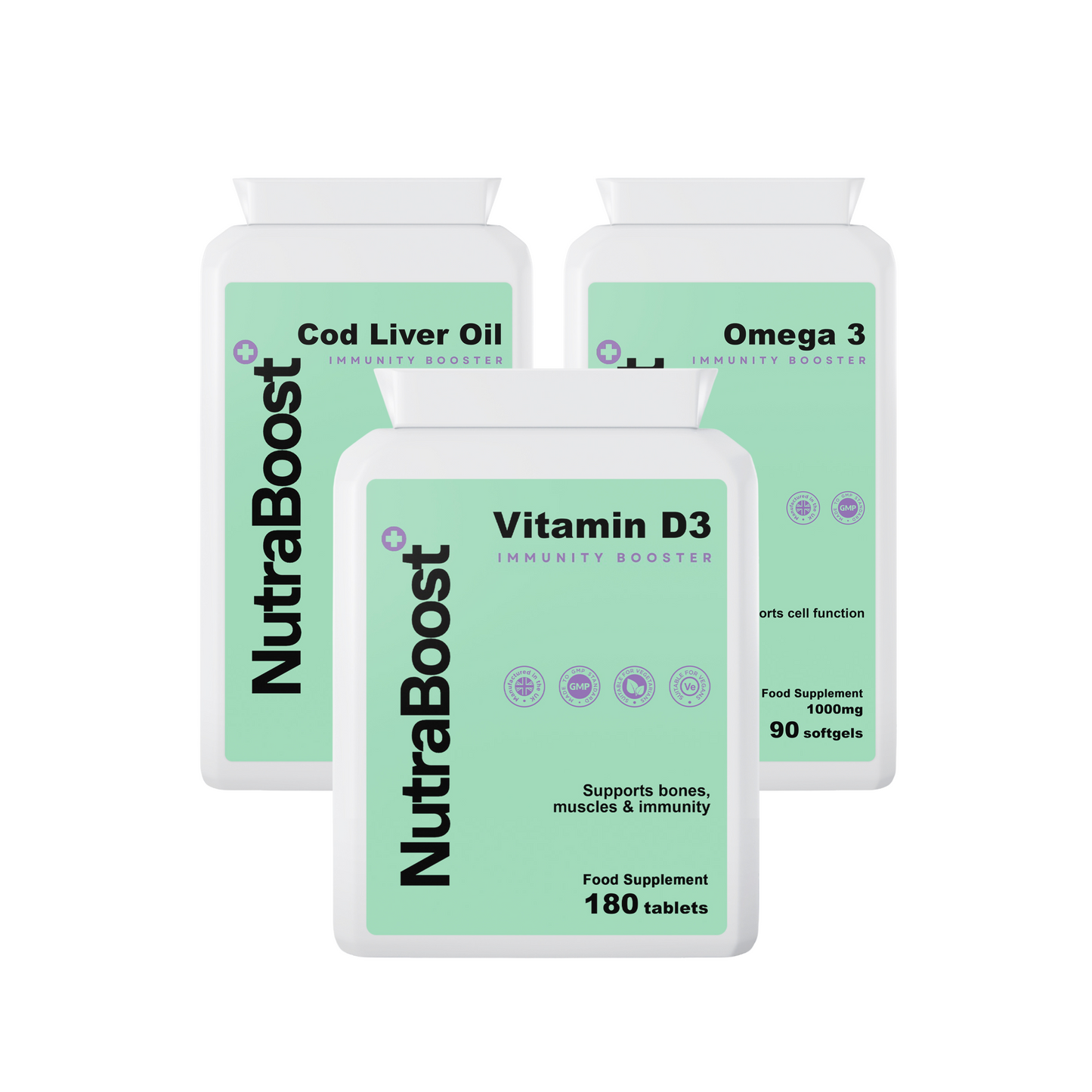 Gym Boost Bundle - Omega 3, Cod Liver Oil & Vitamin D3