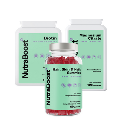 Healthy Hair Bundle - Magnesium, Hair, Skin and Nails Complex & Biotin