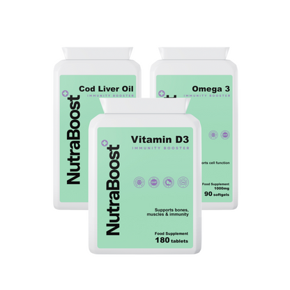 Gym Boost Bundle - Omega 3, Cod Liver Oil & Vitamin D3